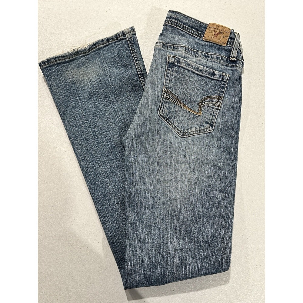 American Eagle Vintage Y2K Jeans Stretch Skinny Flare Sz 6 Regular 31.5" Inseam - Picture 12 of 16